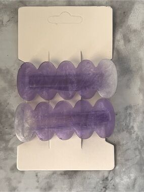 Set of 2 Lavender Resin Scalloped Hair Clips